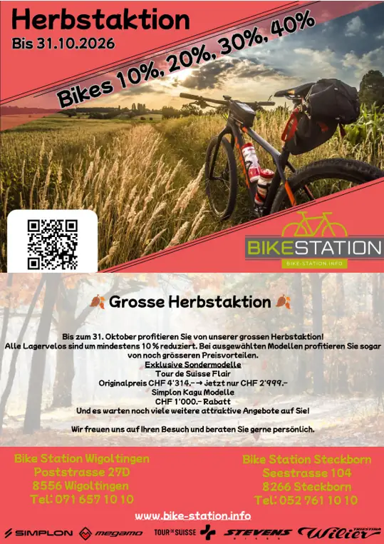 Flyer der grossen Herbstaktion der Bike Station